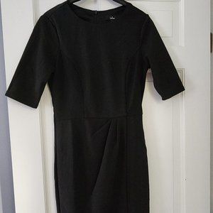 Lulu's Chic Black Westwood Black Half Sleeve Sheath Dress
